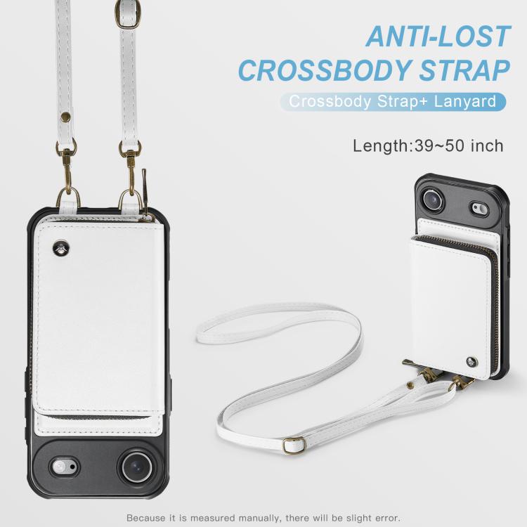 For iPhone Air JEEHOOD C22 Series Zipper Wallet Leather Phone Case with Dual Lanyard