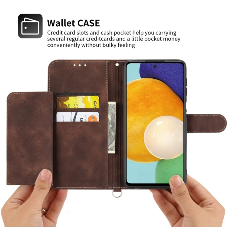 For iPhone 16 Pro Skin-feel Flowers Embossed Wallet Leather Phone Case