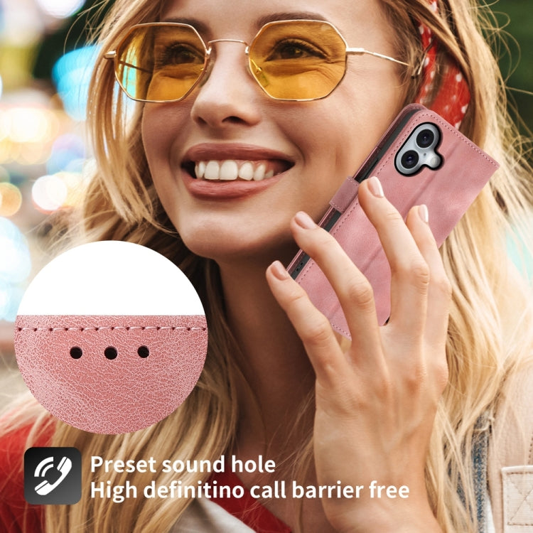 For iPhone 16 Skin-feel Flowers Embossed Wallet Leather Phone Case