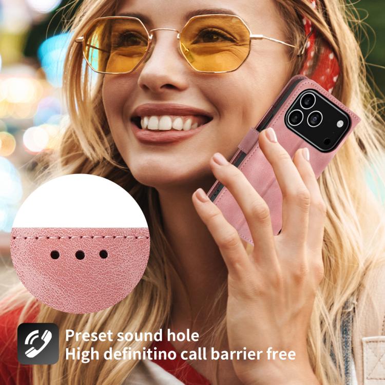 For iPhone 17 Pro Skin-feel Flowers Embossed Wallet Leather Phone Case