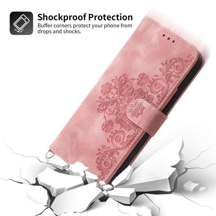 For iPhone Air Skin-feel Flowers Embossed Wallet Leather Phone Case