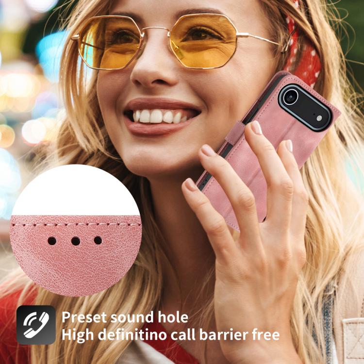 For iPhone Air Skin-feel Flowers Embossed Wallet Leather Phone Case