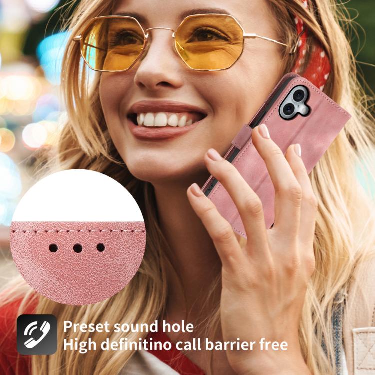 For iPhone 17 Skin-feel Flowers Embossed Wallet Leather Phone Case