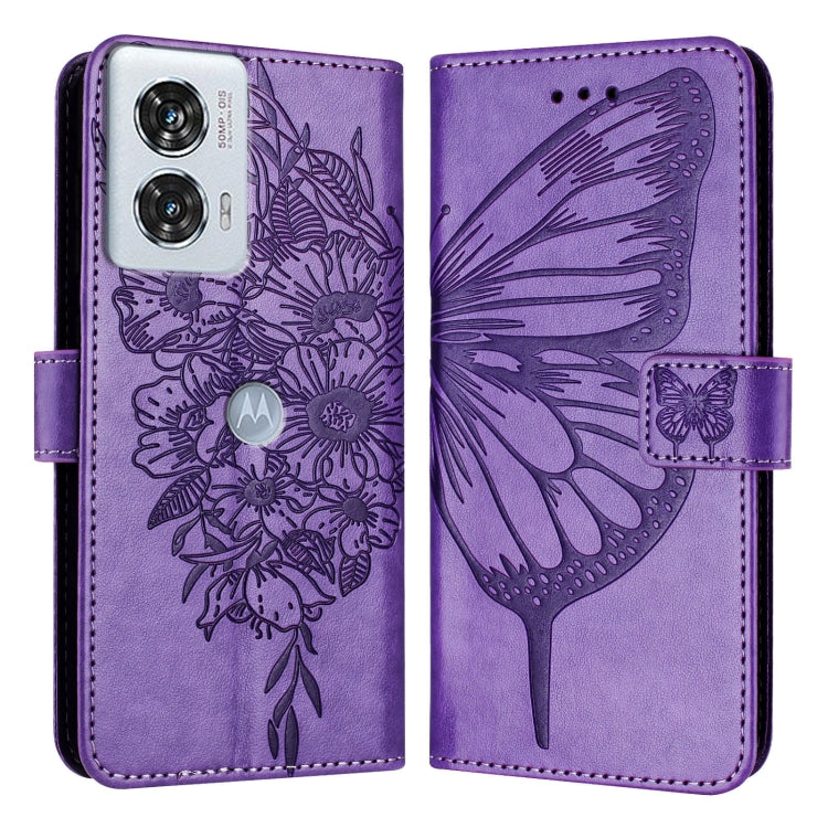 For Motorola Edge 50 Fusion Embossed Butterfly Leather Phone Case