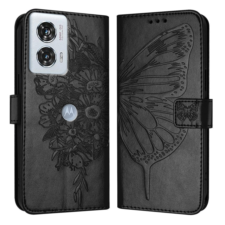 For Motorola Edge 50 Fusion Embossed Butterfly Leather Phone Case