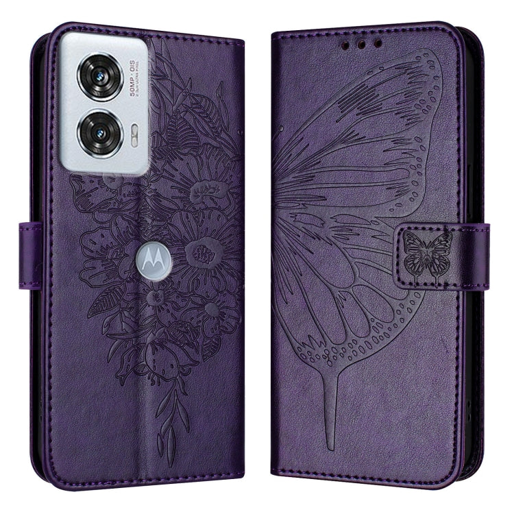 For Motorola Edge 50 Fusion Embossed Butterfly Leather Phone Case