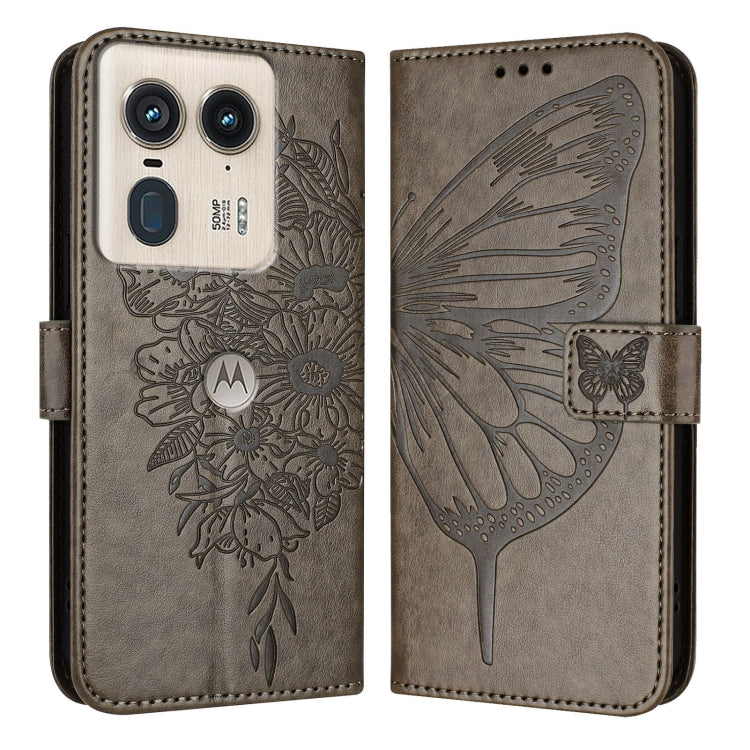 For Motorola Edge 50 Ultra Embossed Butterfly Leather Phone Case