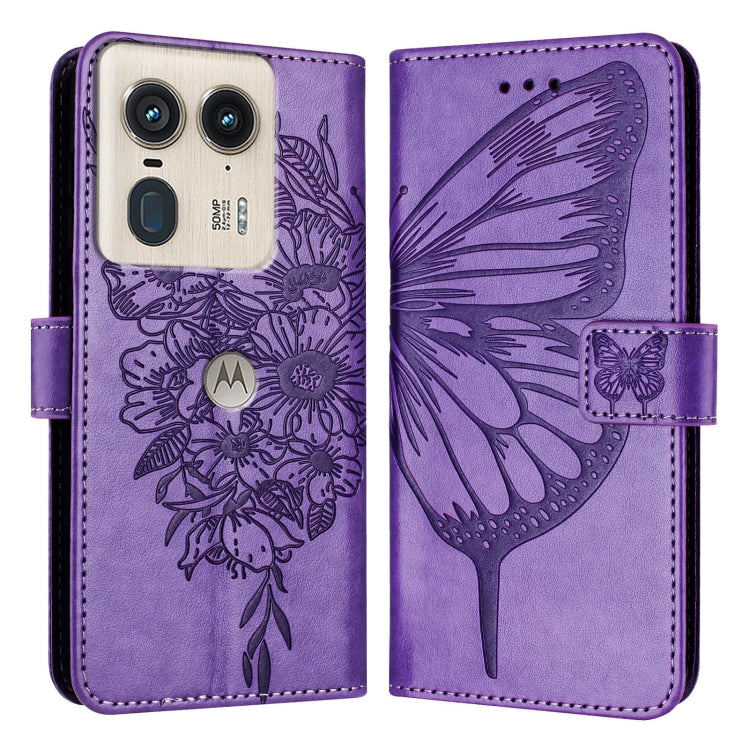 For Motorola Edge 50 Ultra Embossed Butterfly Leather Phone Case