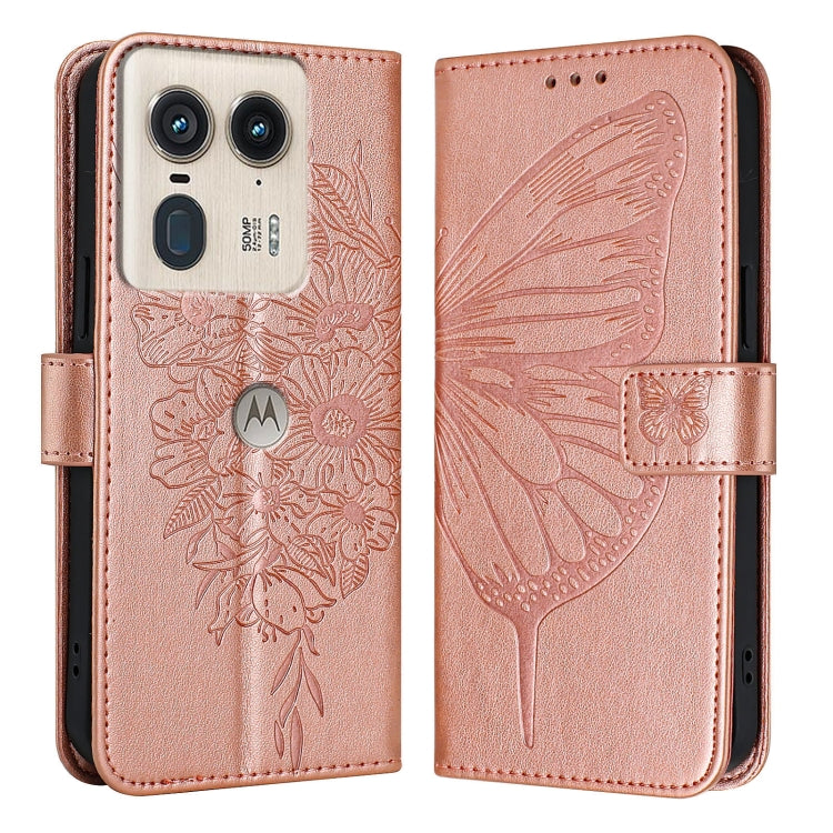 For Motorola Edge 50 Ultra Embossed Butterfly Leather Phone Case