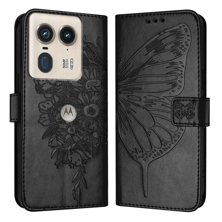 For Motorola Edge 50 Ultra Embossed Butterfly Leather Phone Case