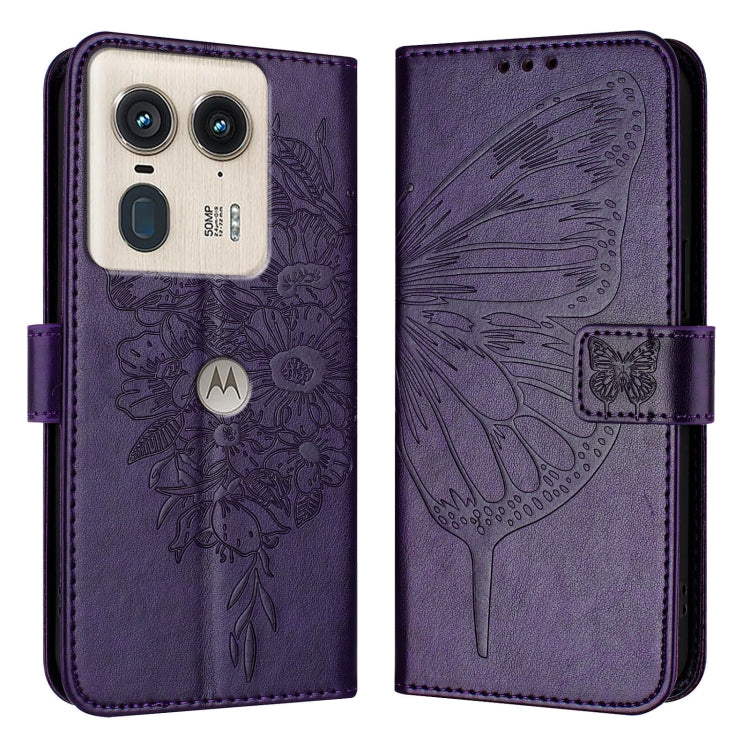 For Motorola Edge 50 Ultra Embossed Butterfly Leather Phone Case
