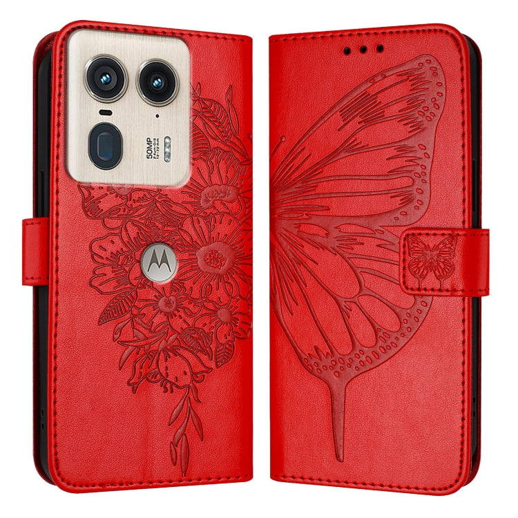 For Motorola Edge 50 Ultra Embossed Butterfly Leather Phone Case