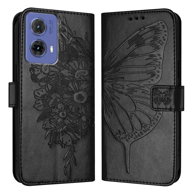 For Motorola Moto G85 Embossed Butterfly Leather Phone Case
