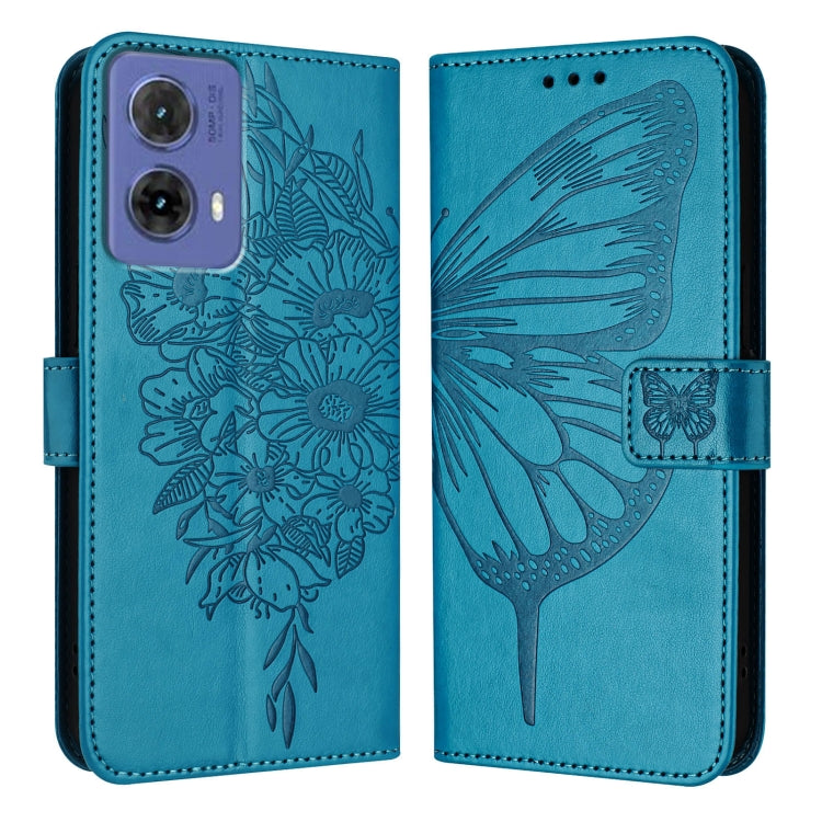 For Motorola Moto G85 Embossed Butterfly Leather Phone Case