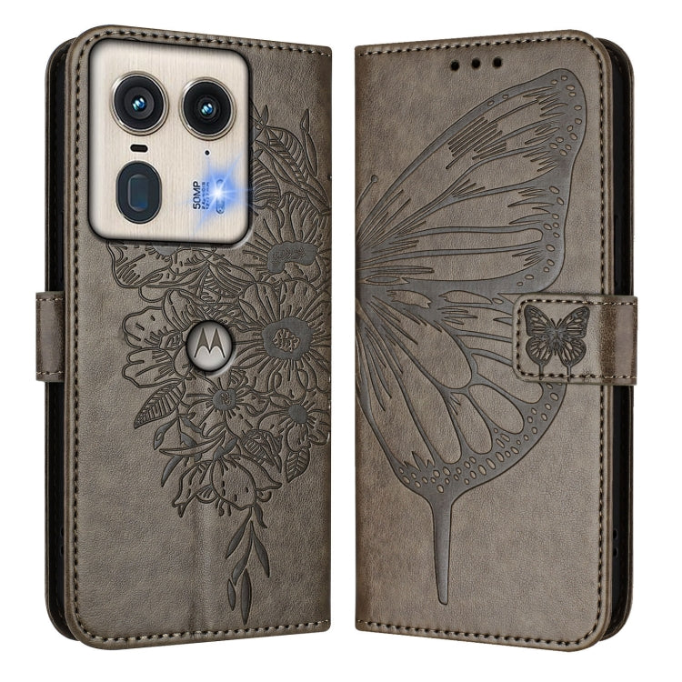 For Motorola Edge 50 5G Embossed Butterfly Leather Phone Case