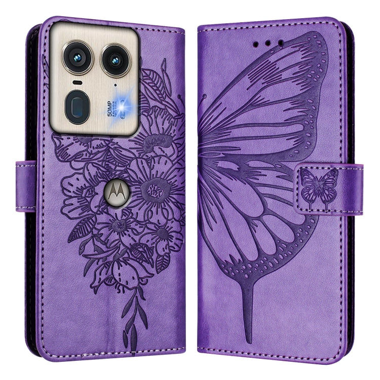 For Motorola Edge 50 5G Embossed Butterfly Leather Phone Case