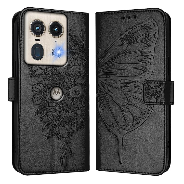 For Motorola Edge 50 5G Embossed Butterfly Leather Phone Case