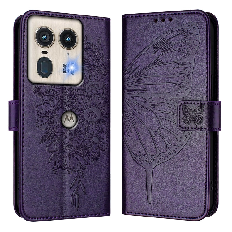 For Motorola Edge 50 5G Embossed Butterfly Leather Phone Case