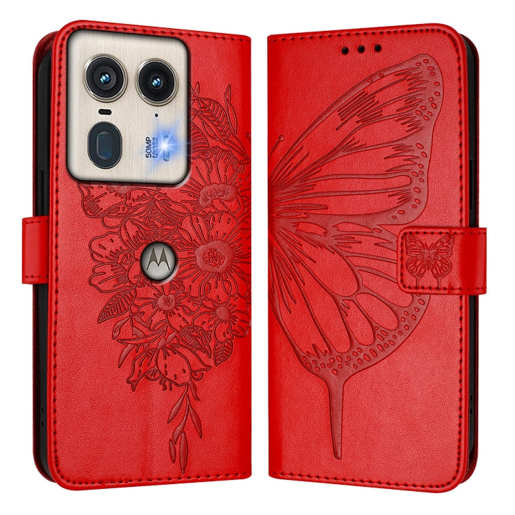 For Motorola Edge 50 5G Embossed Butterfly Leather Phone Case