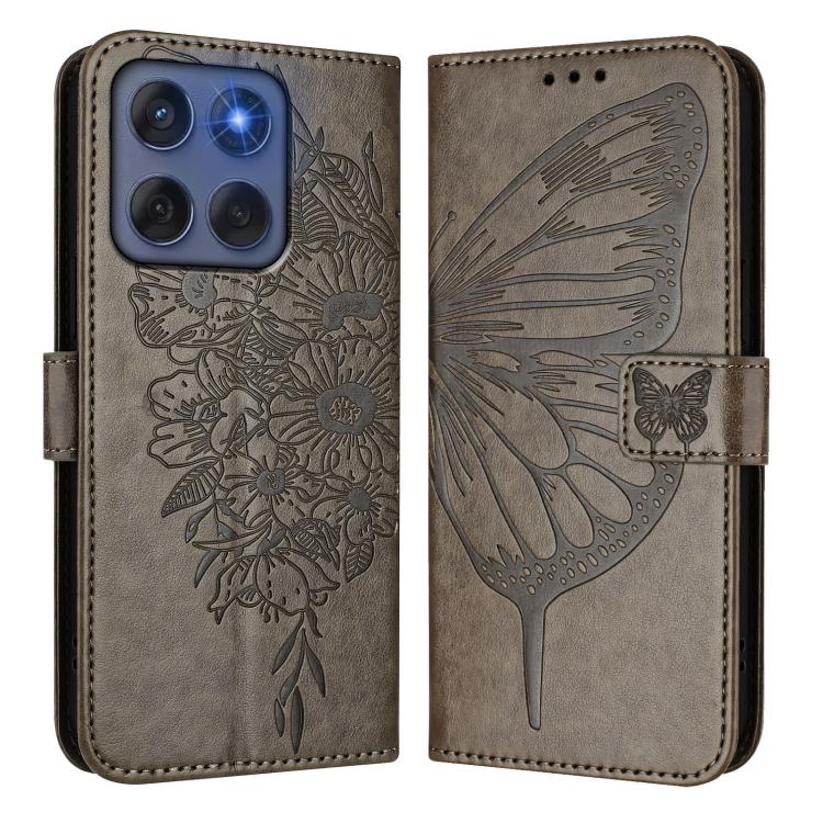 For Motorola Edge 5G 2025 / 60 Fusion 5G Embossed Butterfly Leather Phone Case