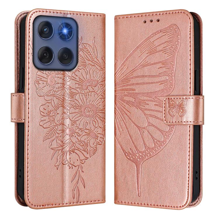 For Motorola Edge 5G 2025 / 60 Fusion 5G Embossed Butterfly Leather Phone Case