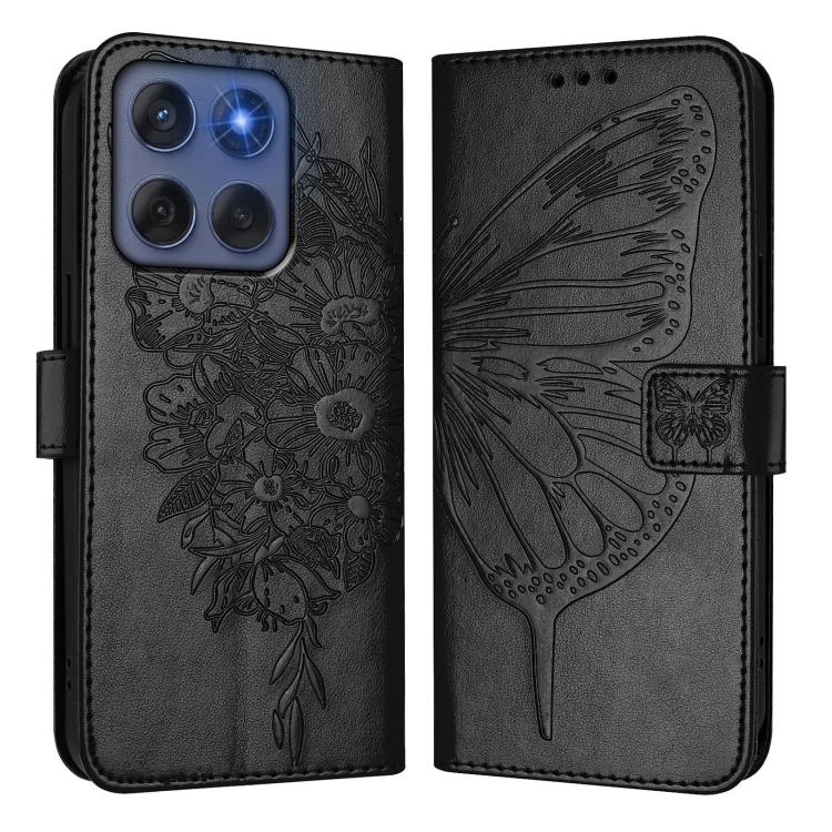 For Motorola Edge 5G 2025 / 60 Fusion 5G Embossed Butterfly Leather Phone Case