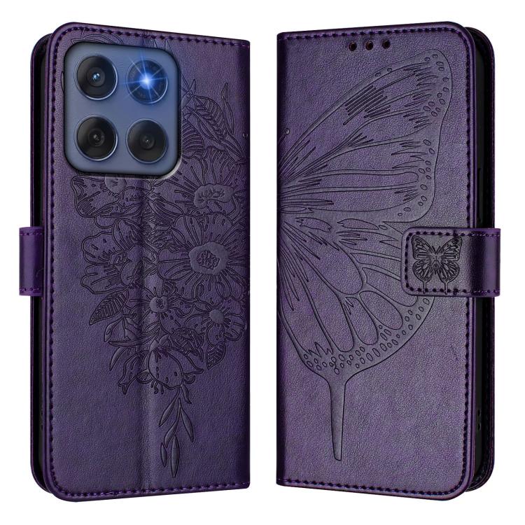 For Motorola Edge 5G 2025 / 60 Fusion 5G Embossed Butterfly Leather Phone Case