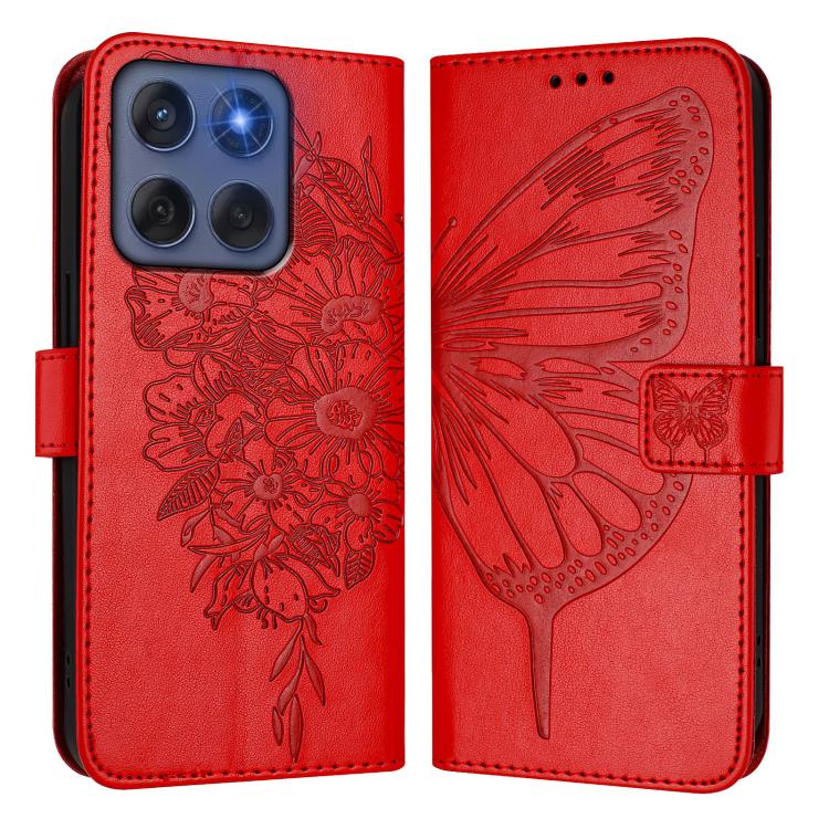 For Motorola Edge 5G 2025 / 60 Fusion 5G Embossed Butterfly Leather Phone Case