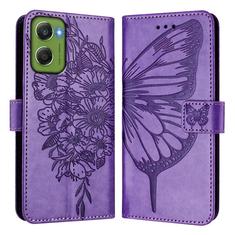 For Motorola Moto G06 4G Embossed Butterfly Leather Phone Case