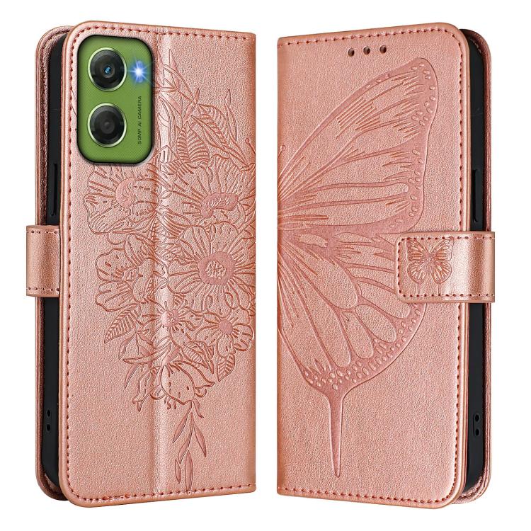 For Motorola Moto G06 4G Embossed Butterfly Leather Phone Case