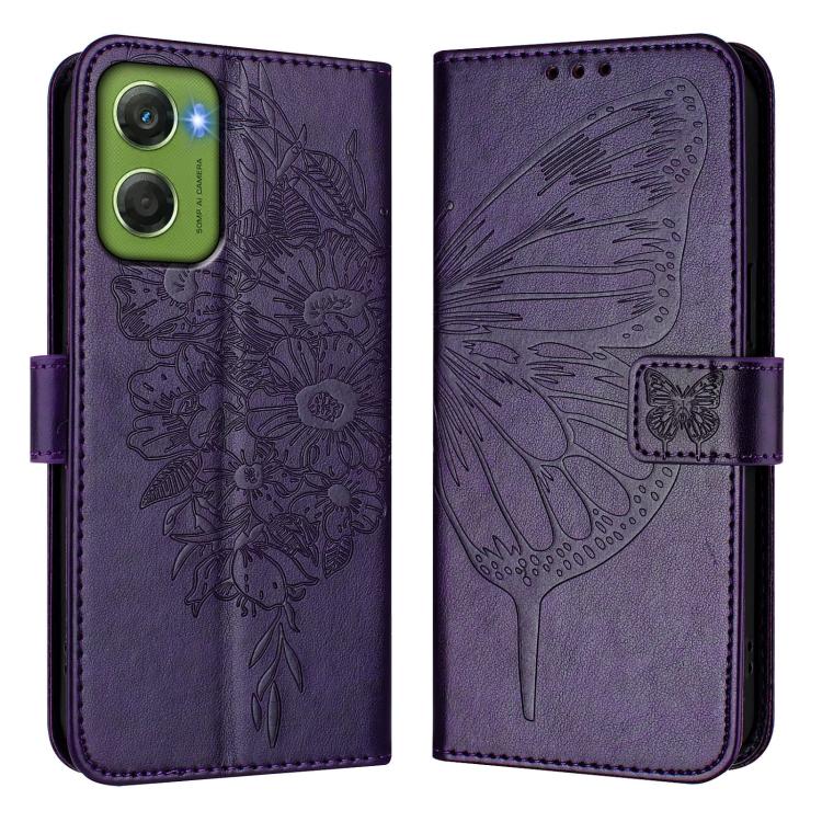 For Motorola Moto G06 4G Embossed Butterfly Leather Phone Case