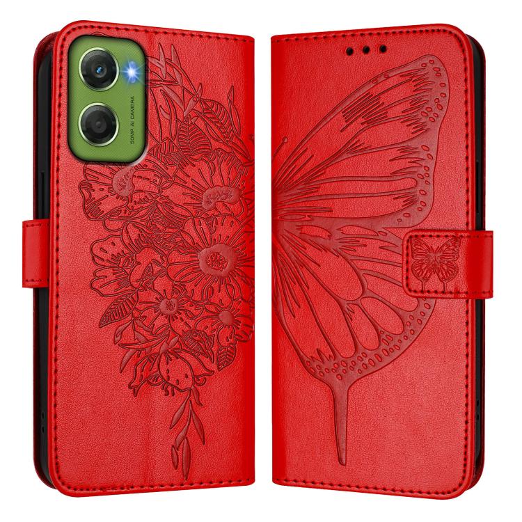 For Motorola Moto G06 4G Embossed Butterfly Leather Phone Case