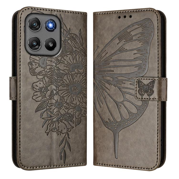 For Motorola Moto G67 Power 5G Global Embossed Butterfly Leather Phone Case