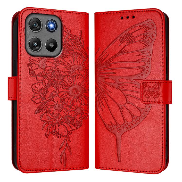 For Motorola Moto G67 Power 5G Global Embossed Butterfly Leather Phone Case
