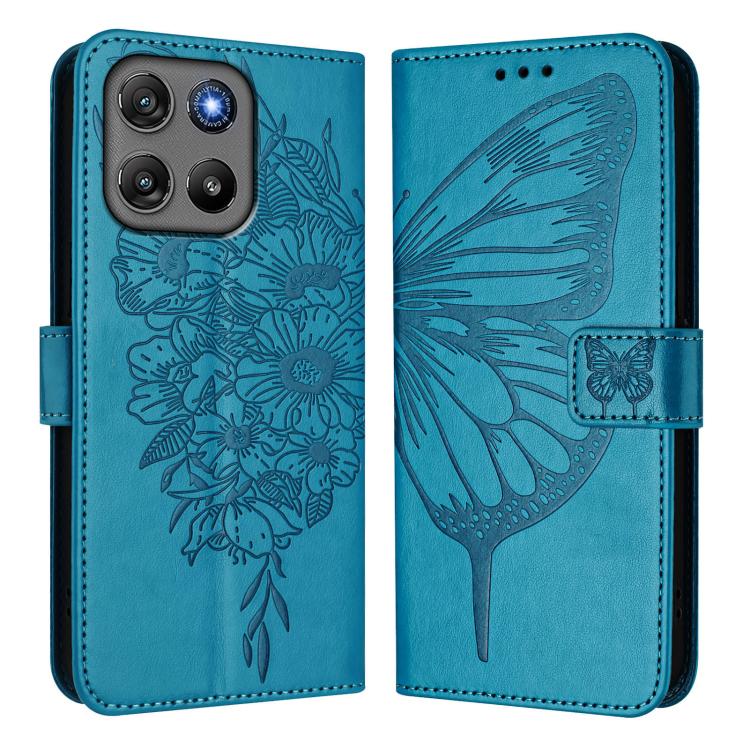 For Motorola Moto G67 Power 5G Global Embossed Butterfly Leather Phone Case