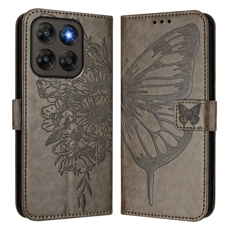 For Motorola Moto G87 / G67 / G77 5G Embossed Butterfly Leather Phone Case