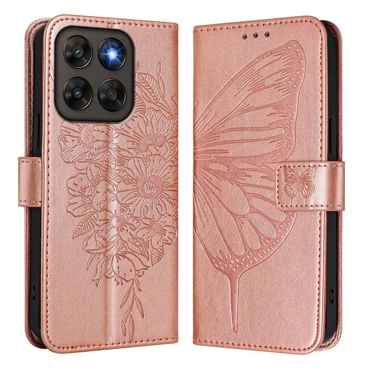 For Motorola Moto G87 / G67 / G77 5G Embossed Butterfly Leather Phone Case