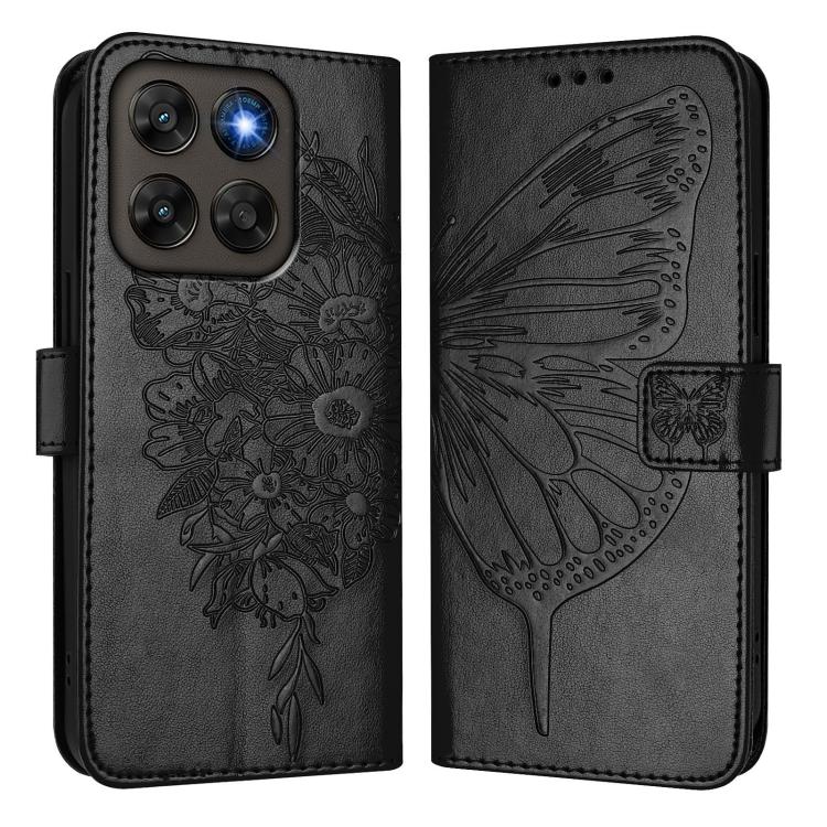 For Motorola Moto G87 / G67 / G77 5G Embossed Butterfly Leather Phone Case