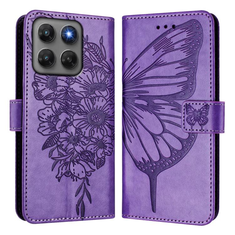 For Motorola Moto G37 / G37 Power / G47 5G Embossed Butterfly Leather Phone Case