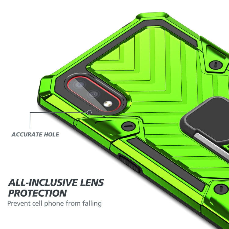 For Samsung Galaxy A01 Cool Armor PC + TPU Shockproof Case with 360 Degree Rotation Ring Holder