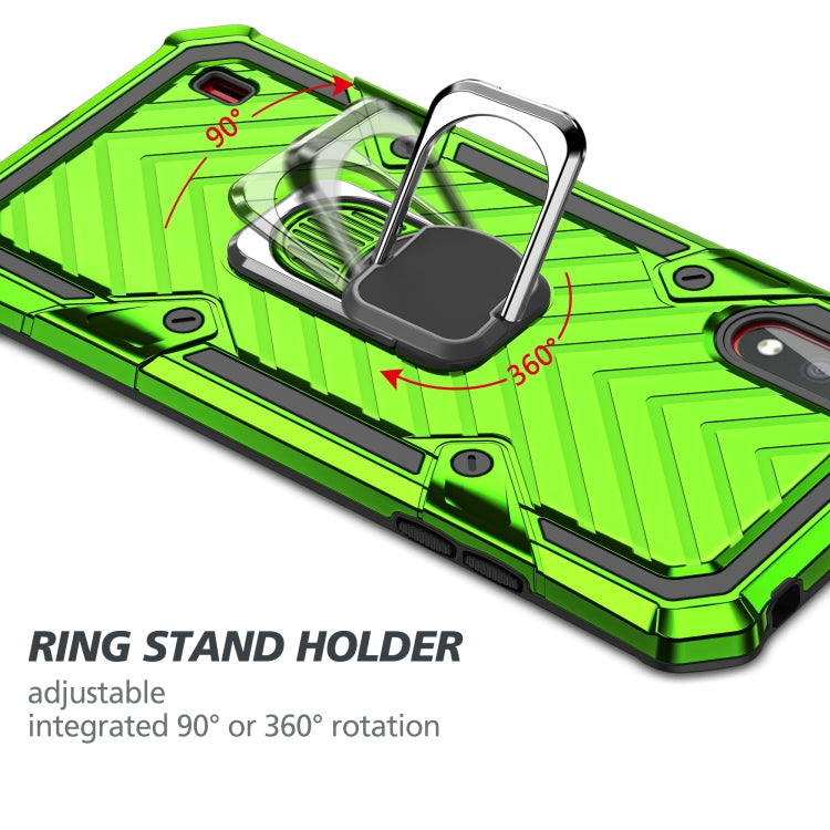 For Samsung Galaxy A01 Cool Armor PC + TPU Shockproof Case with 360 Degree Rotation Ring Holder