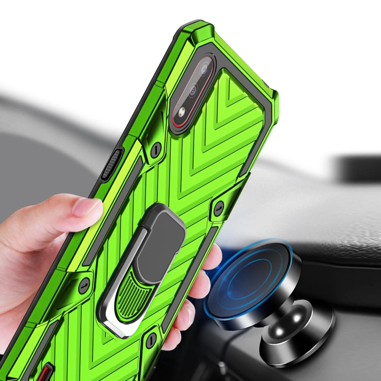 For Samsung Galaxy A01 Cool Armor PC + TPU Shockproof Case with 360 Degree Rotation Ring Holder