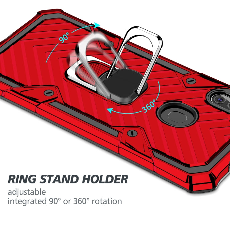 For Samsung Galaxy A11 (US Version) Cool Armor PC + TPU Shockproof Case with 360 Degree Rotation Ring Holder