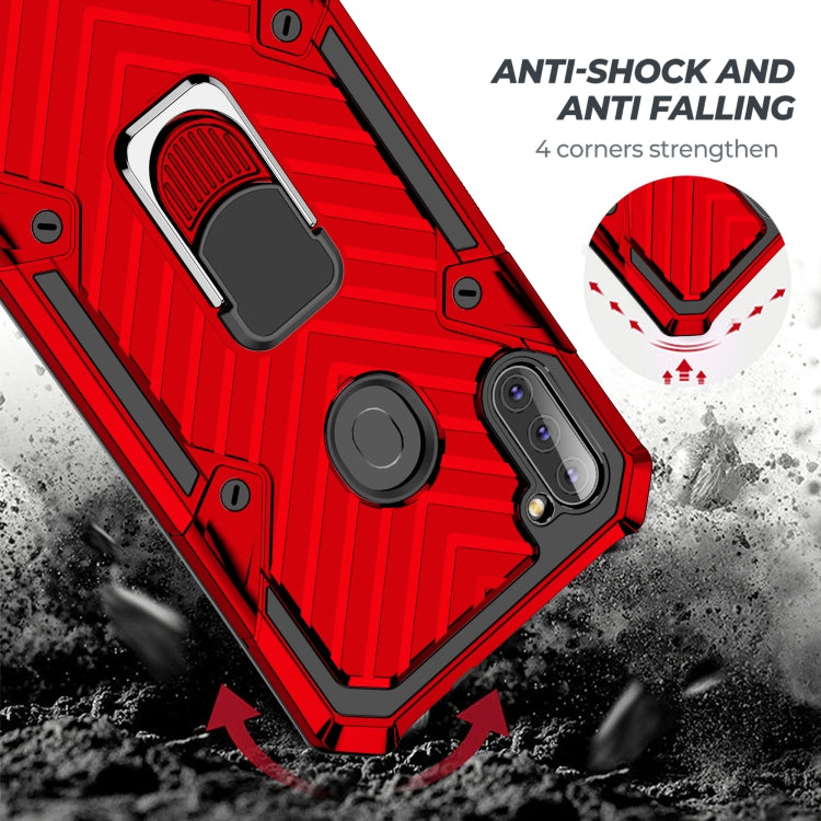 For Samsung Galaxy A11 (US Version) Cool Armor PC + TPU Shockproof Case with 360 Degree Rotation Ring Holder