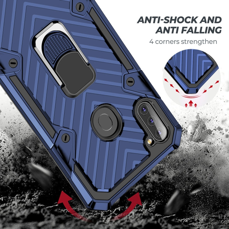 For Samsung Galaxy A11 (US Version) Cool Armor PC + TPU Shockproof Case with 360 Degree Rotation Ring Holder