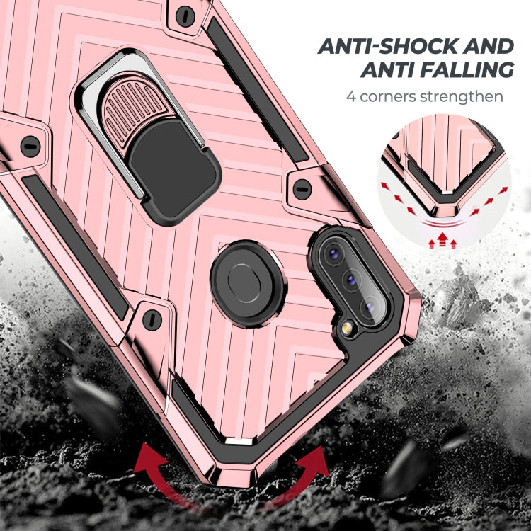 For Samsung Galaxy A11 (US Version) Cool Armor PC + TPU Shockproof Case with 360 Degree Rotation Ring Holder