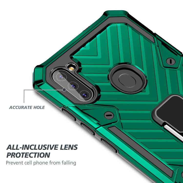 For Samsung Galaxy A11 (US Version) Cool Armor PC + TPU Shockproof Case with 360 Degree Rotation Ring Holder