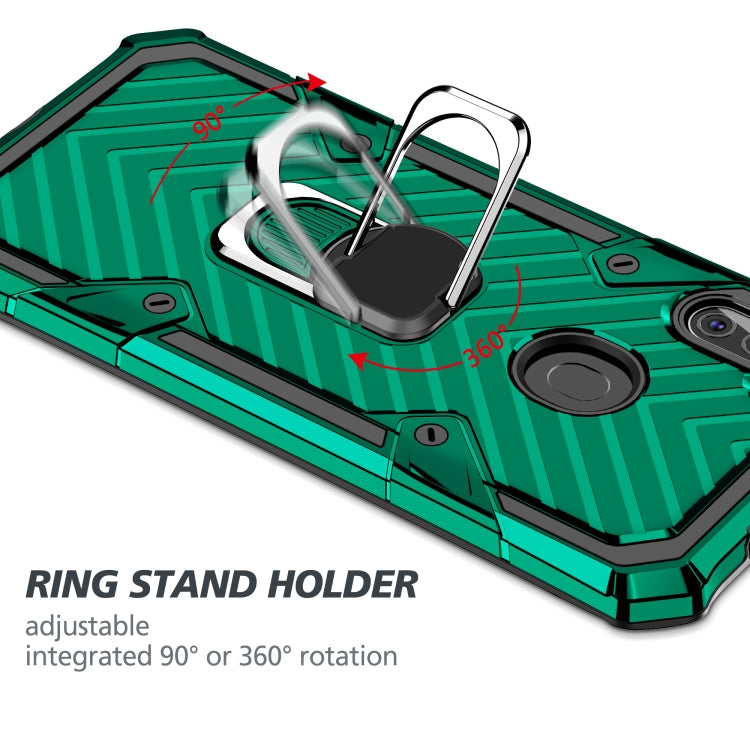 For Samsung Galaxy A11 (US Version) Cool Armor PC + TPU Shockproof Case with 360 Degree Rotation Ring Holder