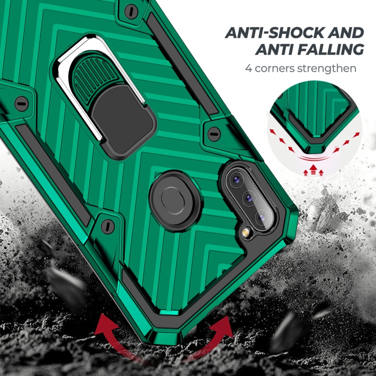 For Samsung Galaxy A11 (US Version) Cool Armor PC + TPU Shockproof Case with 360 Degree Rotation Ring Holder