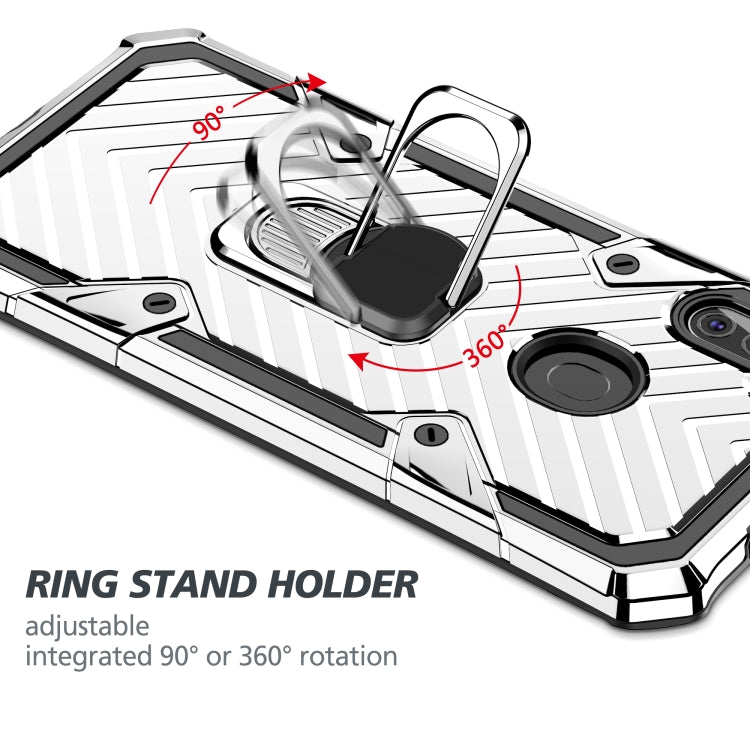 For Samsung Galaxy A11 (US Version) Cool Armor PC + TPU Shockproof Case with 360 Degree Rotation Ring Holder
